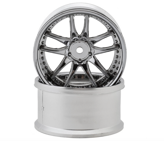 LAB Work Emotion CR3P 1/10 Super High Traction Drift Wheels (8mm Offset) (Chrome) (2) w/12mm Hex