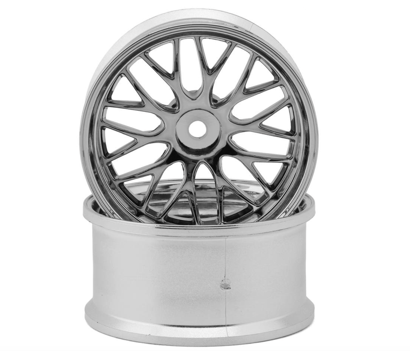 LAB Gnosis HR201 1/10 Super High Traction Drift Wheels (Chrome) (2) (8mm Offset) w/12mm Hex