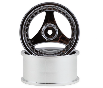 Mikuni Yokohama Advan Oni Kai Drift Wheels (Chrome Silver) (2) (5mm Offset) w/12mm Hex