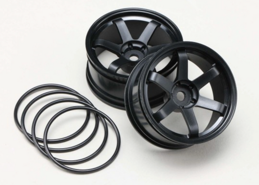 Yokomo 6 Spoke Wheel Offset 7 (Black)(TW-5313B7)