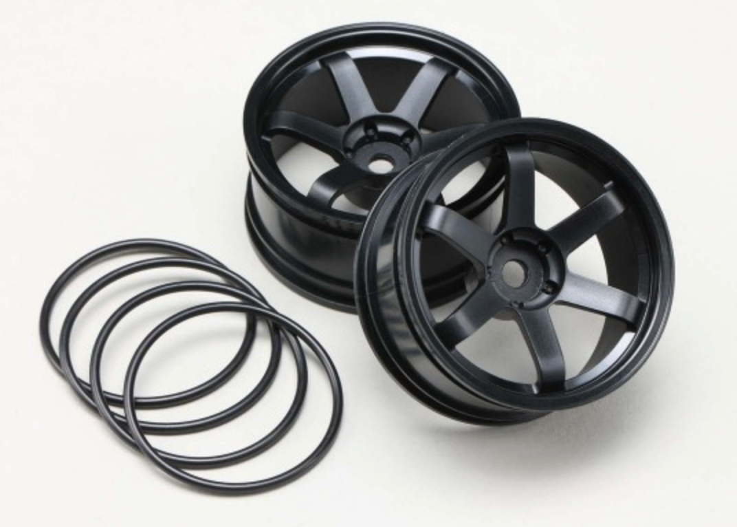 Yokomo 6 Spoke Wheel Offset 5 (Black)(TW-5313B5)