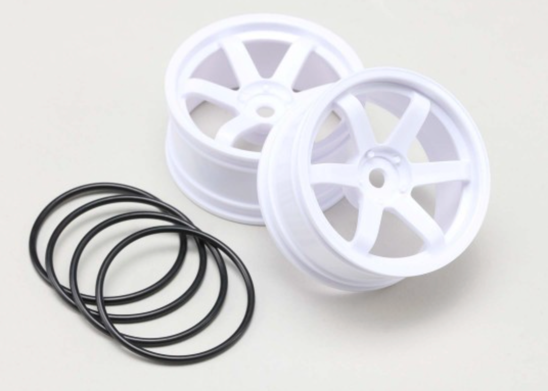 Yokomo 6 Spoke Wheel Offset 5 (White)(TW-5313W5)