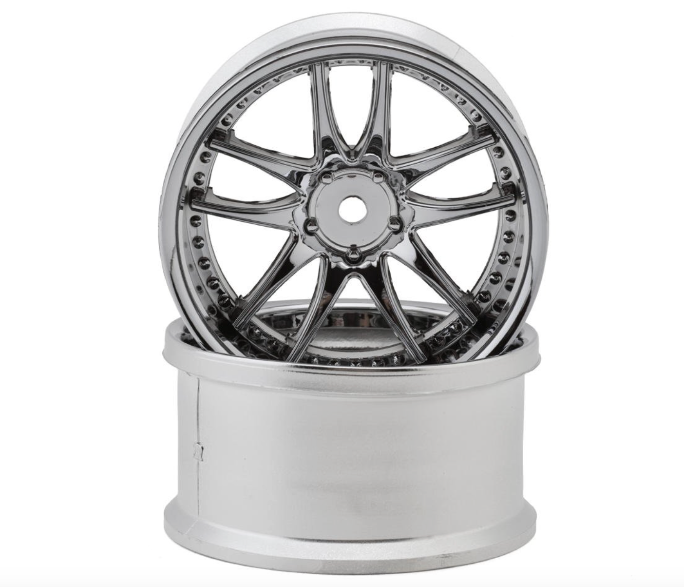 LAB Work Emotion CR3P 1/10 Super High Traction Drift Wheels (6mm Offset) (Chrome) (2) w/12mm Hex