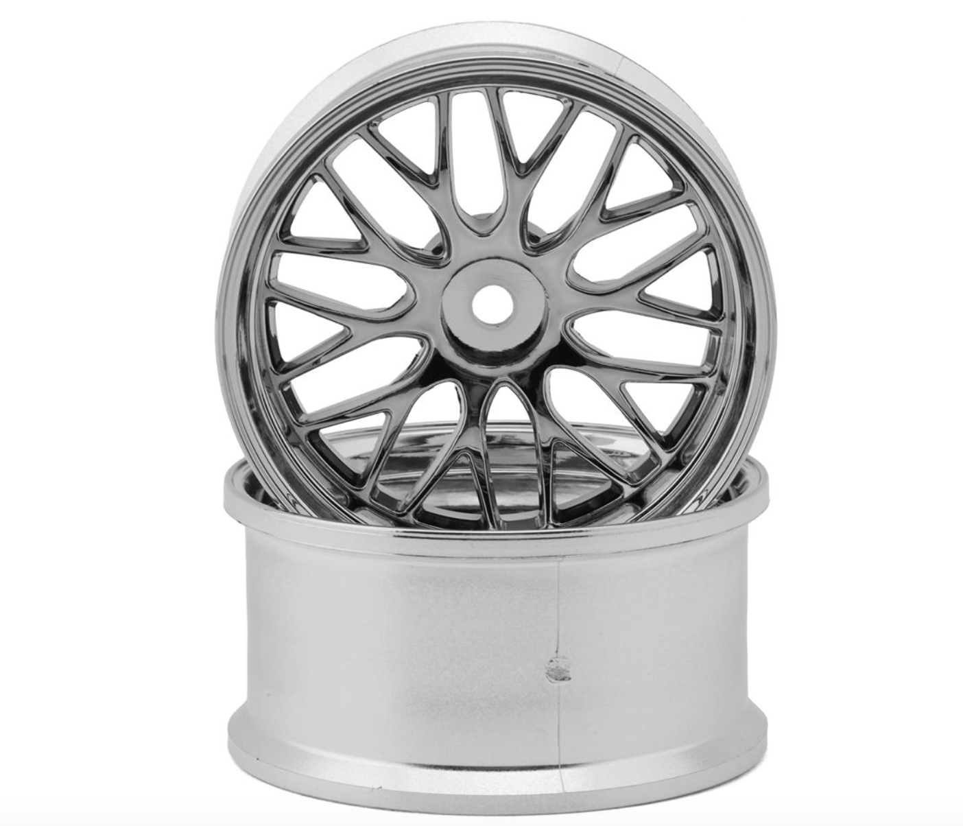 LAB Gnosis HR201 1/10 Super High Traction Drift Wheels (Chrome) (2) (6mm Offset) w/12mm Hex