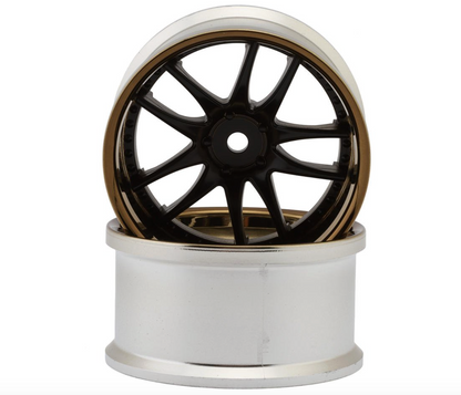 LAB Work Emotion CR3P 1/10 Drift Wheels (Matte Carbon/Bronze) (2) (8mm Offset) w/12mm Hex