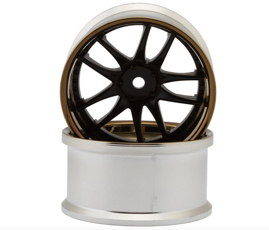 LAB Work Emotion CR3P 1/10 Drift Wheels (Matte Carbon/Bronze) (2) (8mm Offset) w/12mm Hex