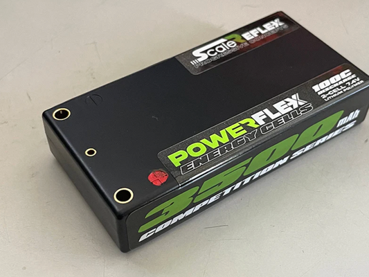 GREEN - REFLEX SHORTY LIPO 7.4v 2S 3500mah 100C Ultra Slim Lightweight Battery (w Cable 4.0mm Bullet to Deans) - 136g - 18.5mm Thick