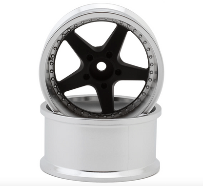 LAB Work Equip 1/10 Drift Wheels (Matte Black) (2) (8mm Offset) w/12mm Hex