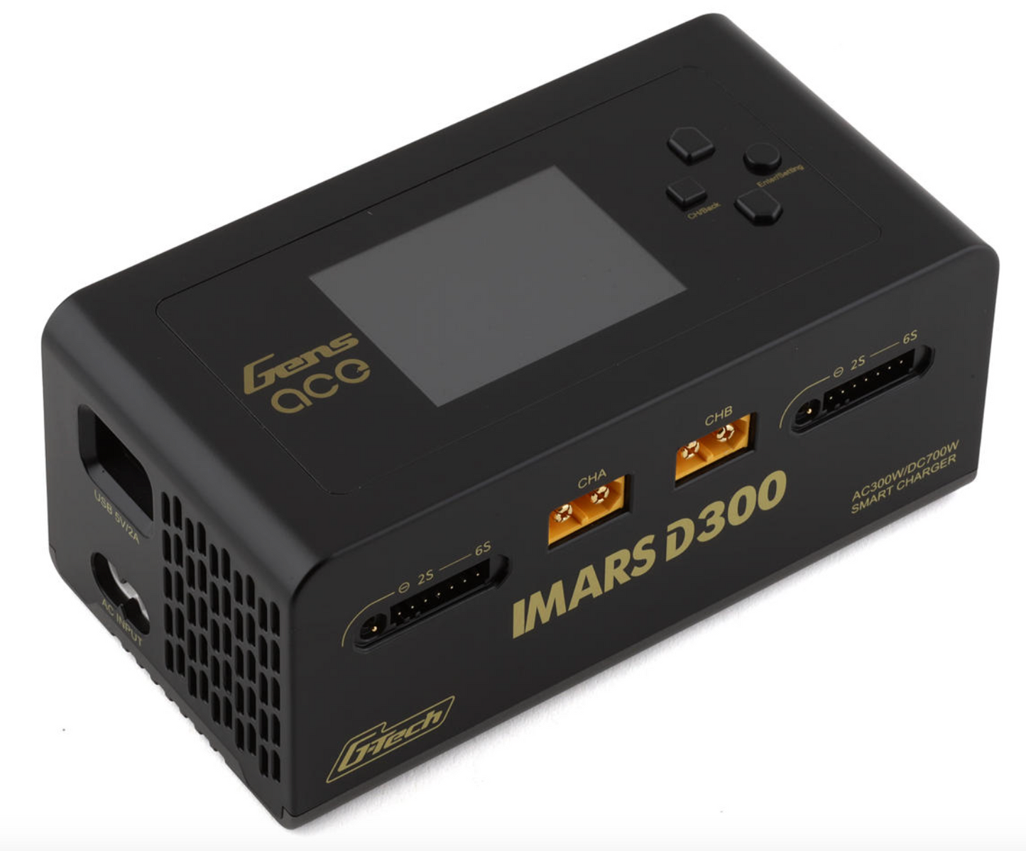 Gens Ace Imars D300 G-Tech Smart Dual AC/DC Charger (6S/16A) (Black) (AC-300W) (DC-350W x2)