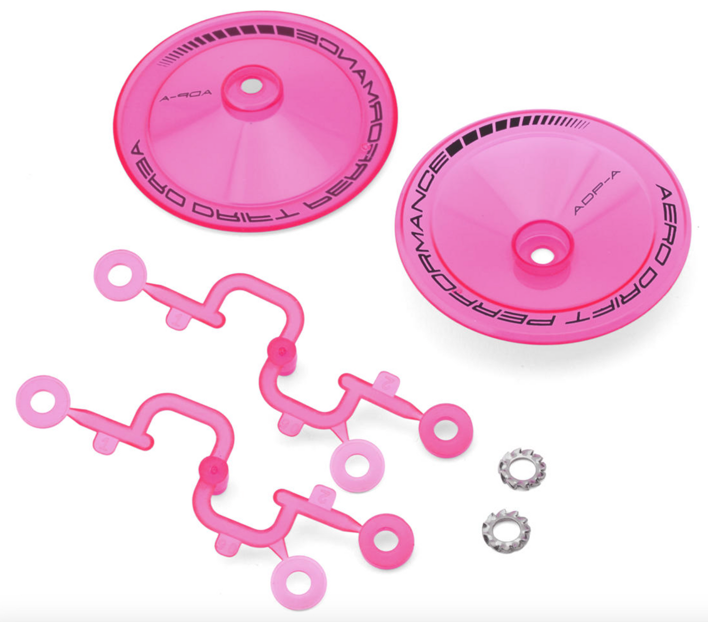 DS Racing Sloped Aero Drift Wheel Covers (Flu Pink) (2) (Drift Element Wheels)