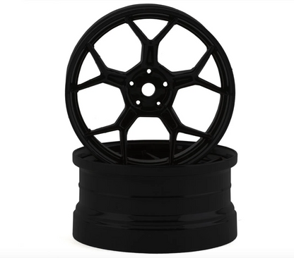 DS Racing Feathery Split Spoke Drift Wheels (Matte Black) (2) (6mm Offset) w/12mm Hex