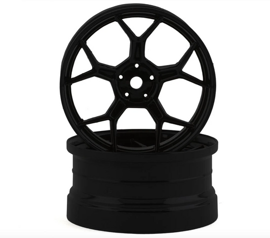 DS Racing Feathery Split Spoke Drift Wheels (Matte Black) (2) (6mm Offset) w/12mm Hex