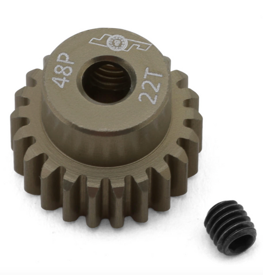 J&T Bearing Co. Lightweight Hard Anodized 48P Aluminum Pinion Gear (22T) (3.17mm Bore)
