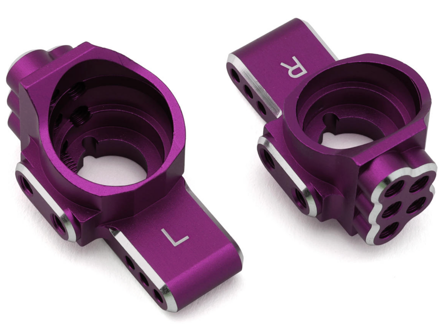 Yokomo Chamfered Aluminum Rear Hub Carrier (Purple) (2) (RD2.0/SD3.0)