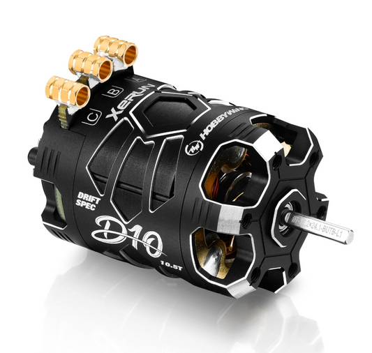 Hobbywing Xerun D10 Brushless Drift Motor - 10.5T, 4600kv, Stealth Edition (Black)