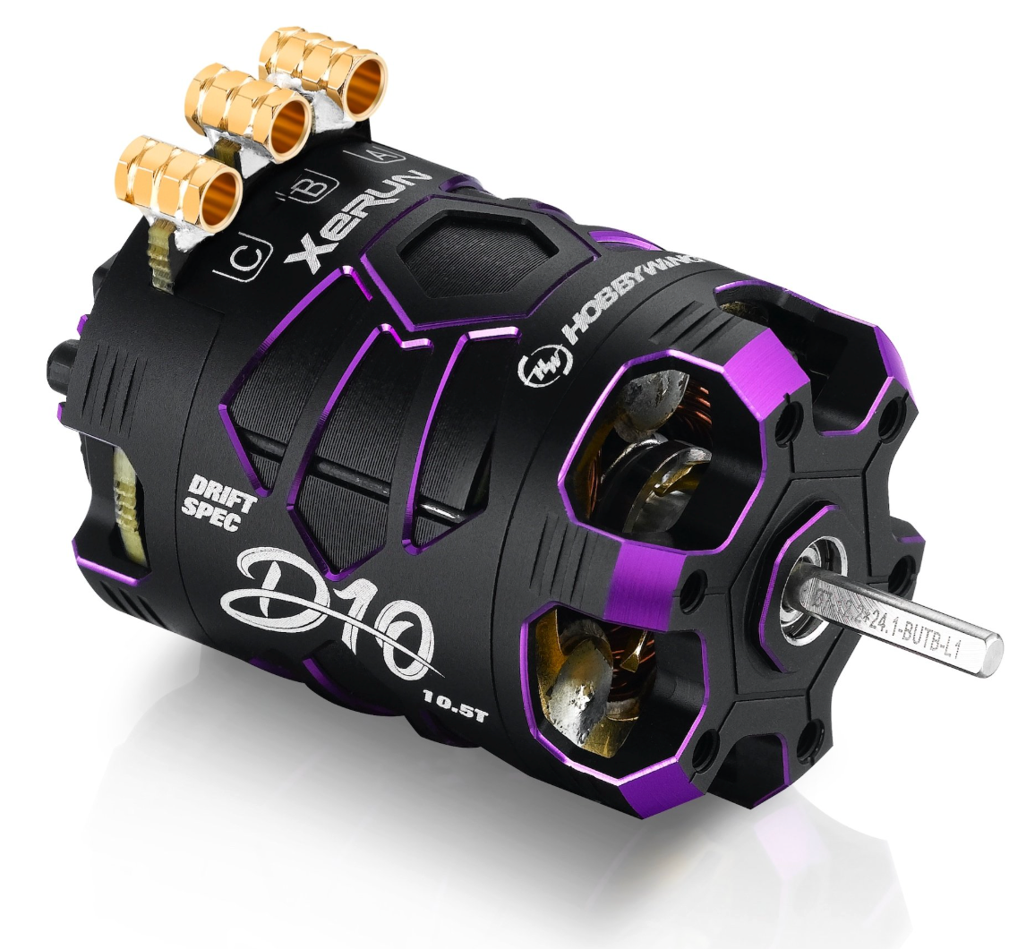 Hobbywing Xerun D10 Brushless Drift Motor - 10.5T 4600kv, Spirit Edition (Purple)