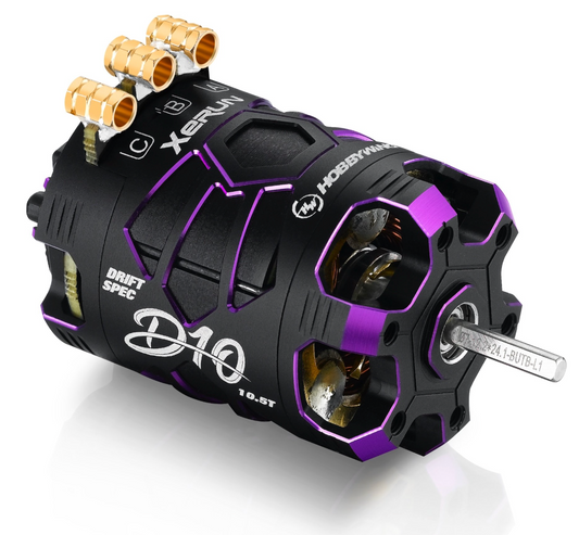 Hobbywing Xerun D10 Brushless Drift Motor - 10.5T 4600kv, Spirit Edition (Purple)