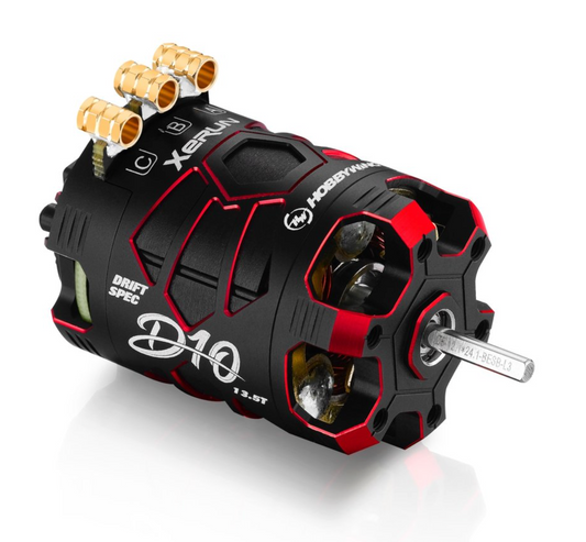 Hobbywing Xerun D10 Brushless Drift Motor - 13.5T - 2900kv, Passion Edition (Red)