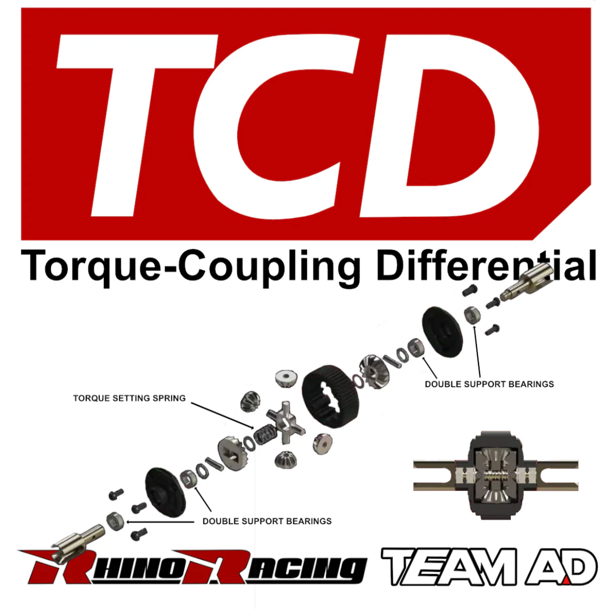 TCD Torque Coupling Differential Assembly Unit (RDX YD RD SD MD)[Rhino Racing] RA-2608