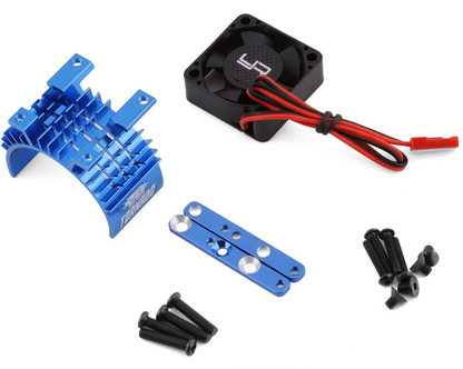 Yeah Racing 540/550 Motor Aluminum Heat Sink w/30mm High Speed Tornado Fan (Blue)