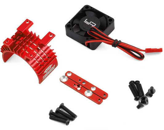 Yeah Racing 540/550 Motor Aluminum Heat Sink w/30mm High Speed Tornado Fan (Red)
