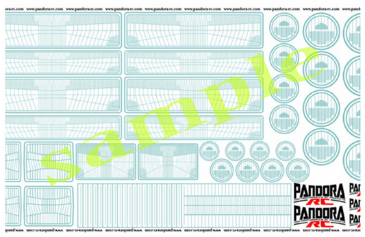 Pandora RC 1/10 Scale 3D Graphic Headlight Decal Sheet (Miniature Scale Drift Accessory)