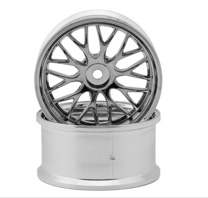 LAB Gnosis HR201 1/10 Super High Traction Drift Wheels (Chrome) (2) (8mm Offset) w/12mm Hex