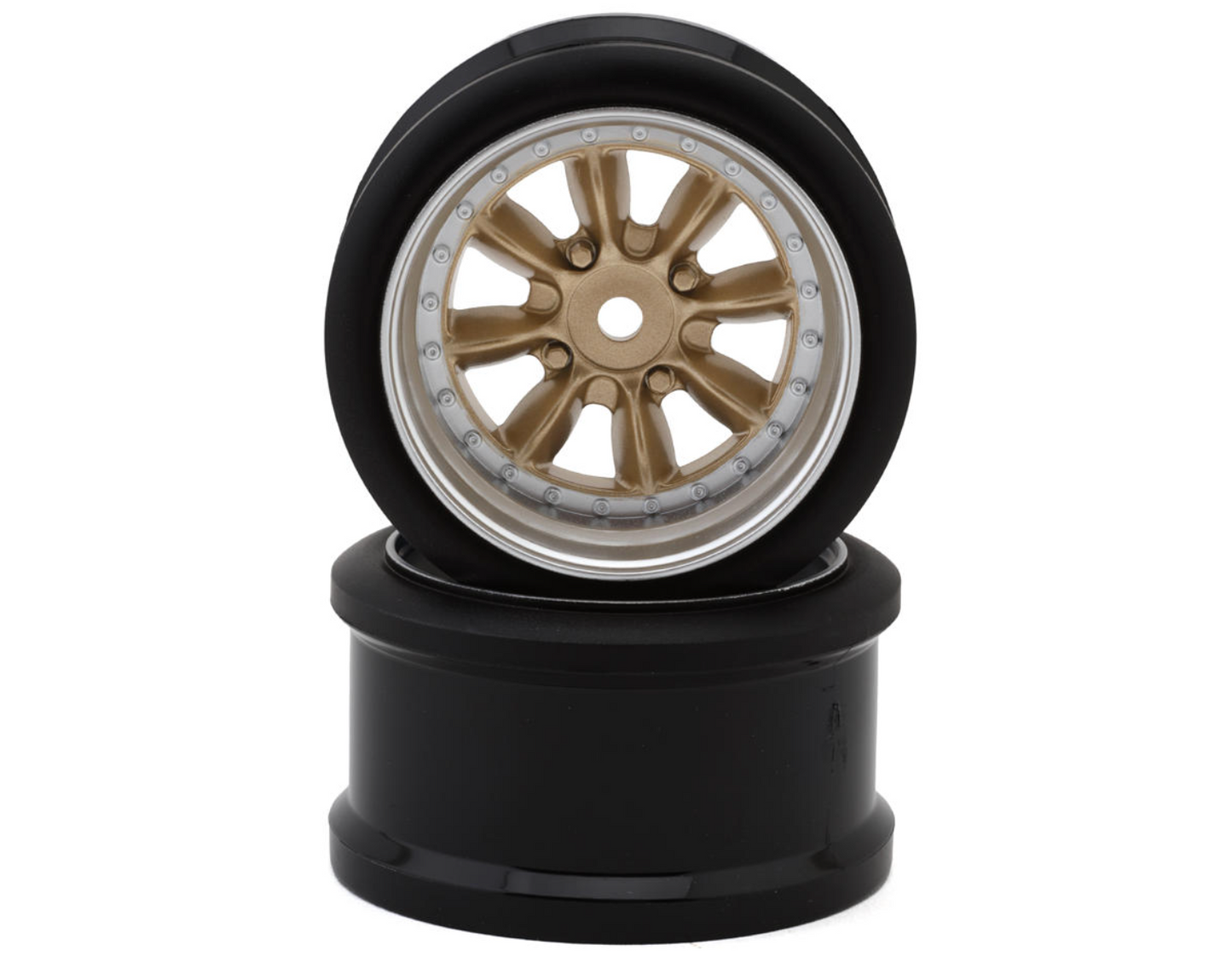 Hayashi Garage Pana 8-Spoke Multipiece Style 1/10 Drift Wheels (Gold) (2) (6mm Offset) w/12mm Hex