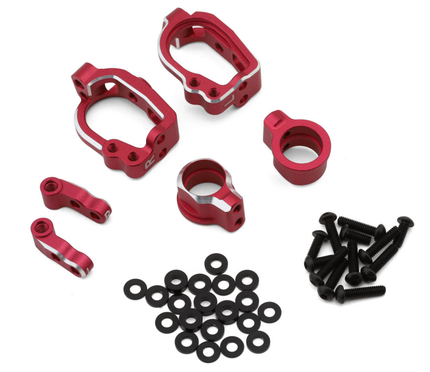 Yokomo RD/SD/MD Aluminum Adjustable Front Steering Block Set (Red)