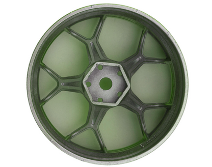 DS Racing Feathery Split Spoke Drift Wheels (Green Hi Gloss) (2) (6mm Offset) w/12mm Hex