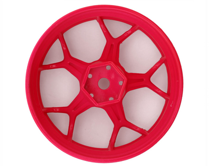 DS Racing Feathery Split Spoke Drift Wheels (Flu Pink) (2) (8mm Offset) w/12mm Hex