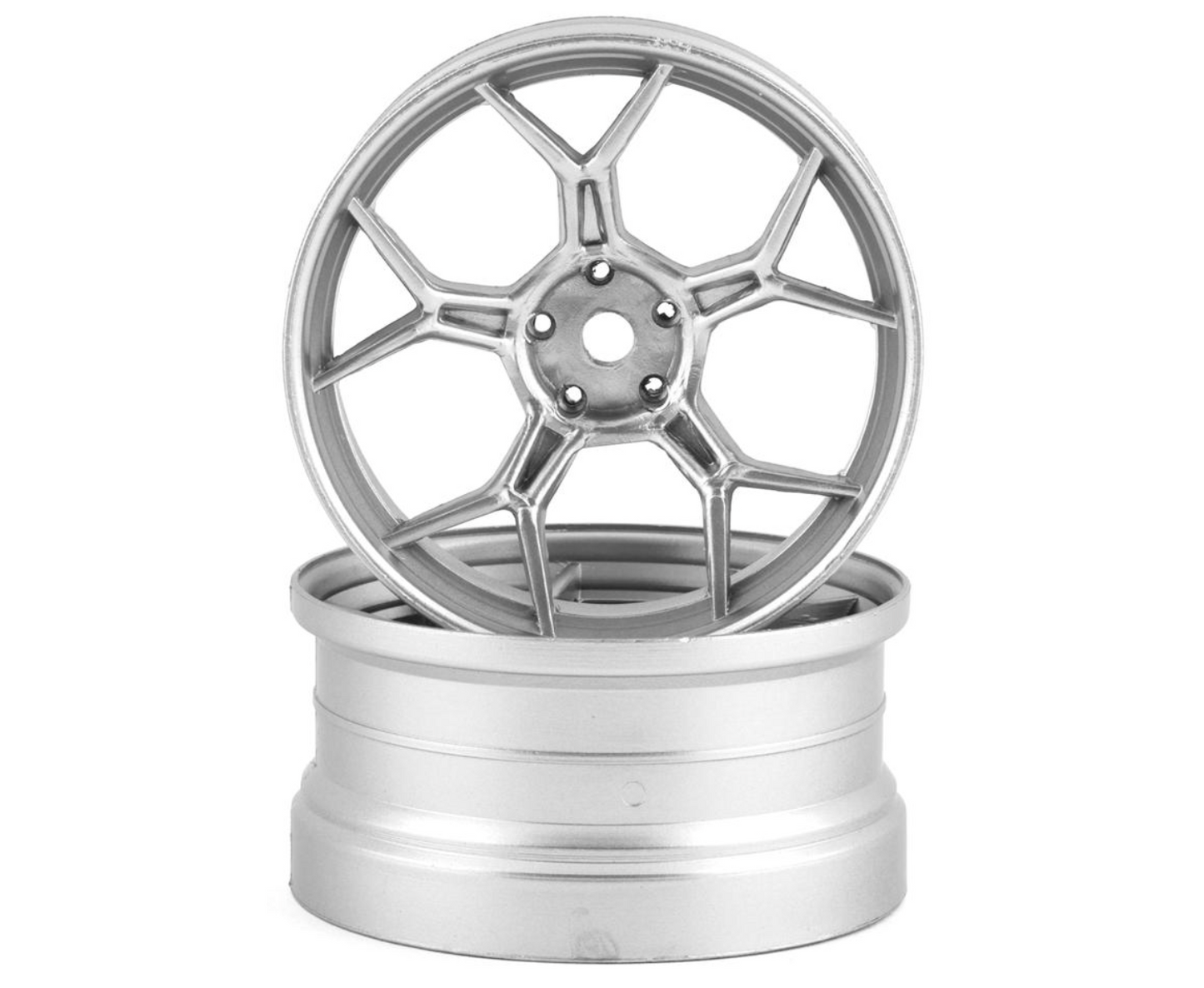 DS Racing Feathery Split Spoke Drift Wheels (Chrome) (2) (6mm Offset) w/12mm Hex