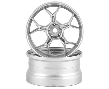DS Racing Feathery Split Spoke Drift Wheels (Chrome) (2) (6mm Offset) w/12mm Hex