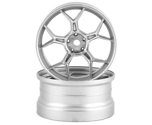 DS Racing Feathery Split Spoke Drift Wheels (Chrome) (2) (6mm Offset) w/12mm Hex