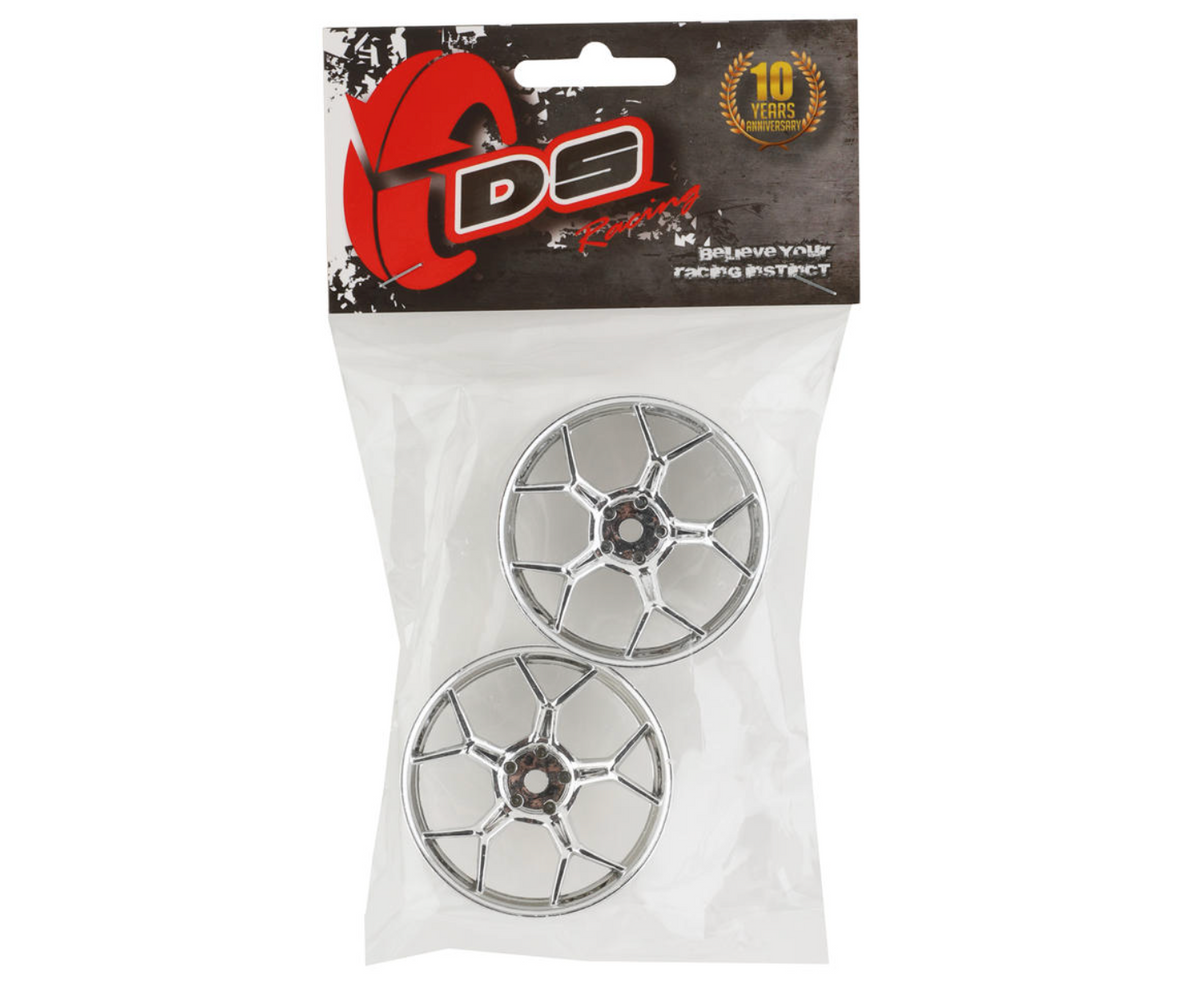 DS Racing Feathery Split Spoke Drift Wheels (Chrome) (2) (6mm Offset) w/12mm Hex