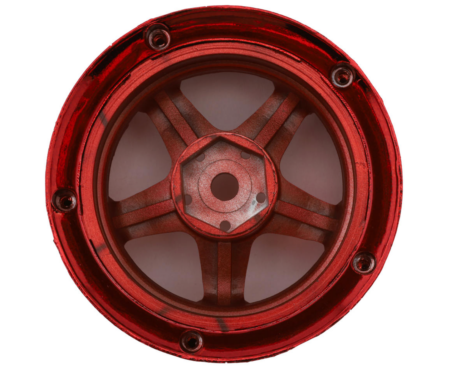 DS Racing Drift Element 5 Spoke Drift Wheels (Red Chrome) (2) (Adjustable Offset) w/12mm Hex