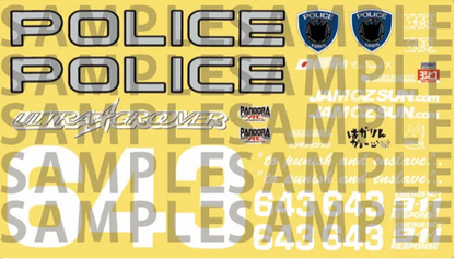 Pandora RC 1/10 Scale Decal Sheet (Police) (Miniature Scale Drift Accessory)