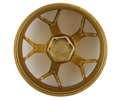 DS Racing Feathery Split Spoke Drift Wheels (Gold) (2) (6mm Offset) w/12mm Hex