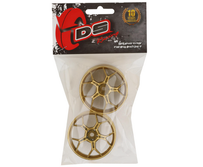 DS Racing Feathery Split Spoke Drift Wheels (Gold) (2) (6mm Offset) w/12mm Hex