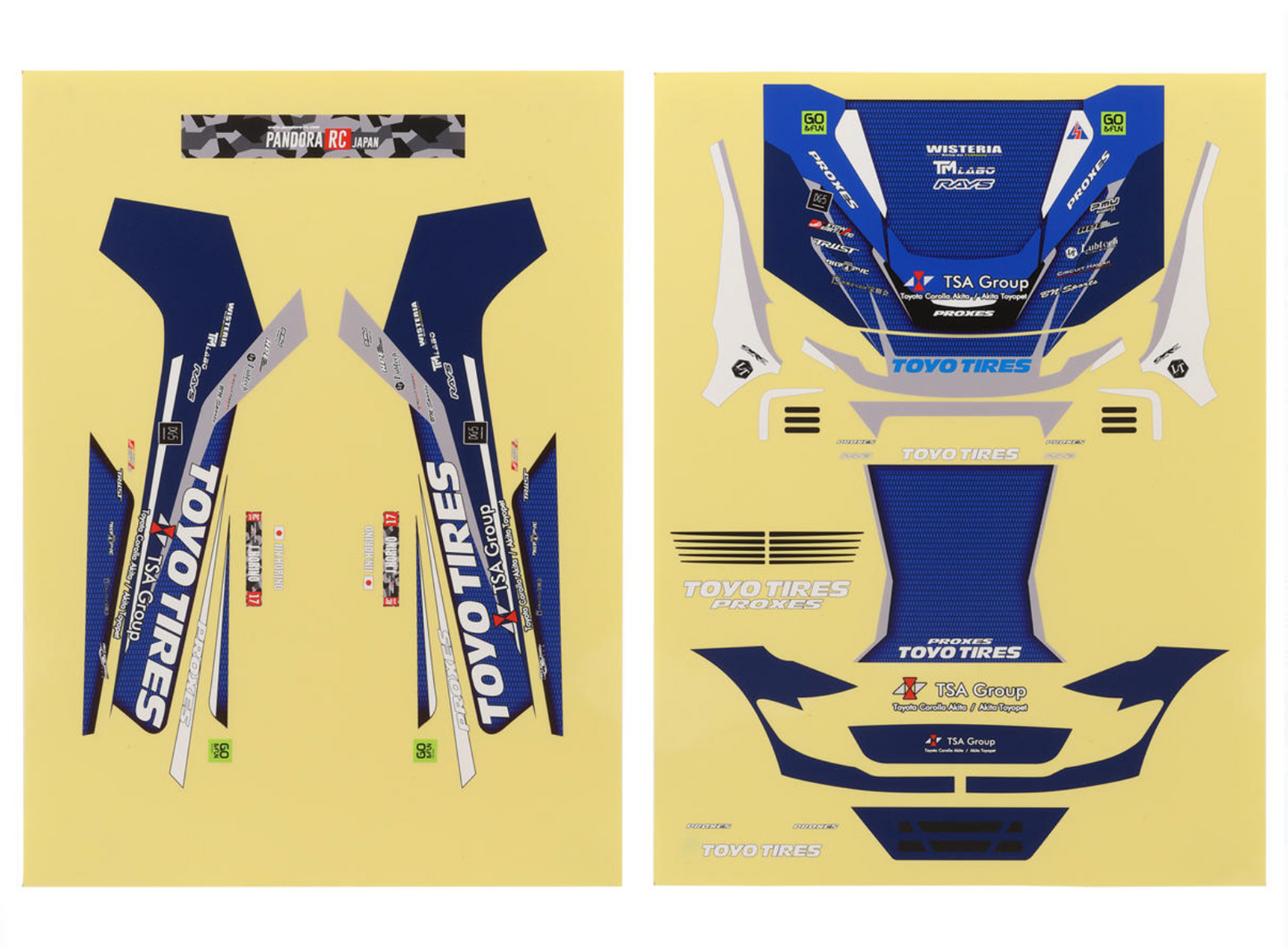 Pandora RC 1/10 Scale Decal Sheet (TOYO TIRES/Jin Horino SPEC) (Miniature Scale Drift Accessory)