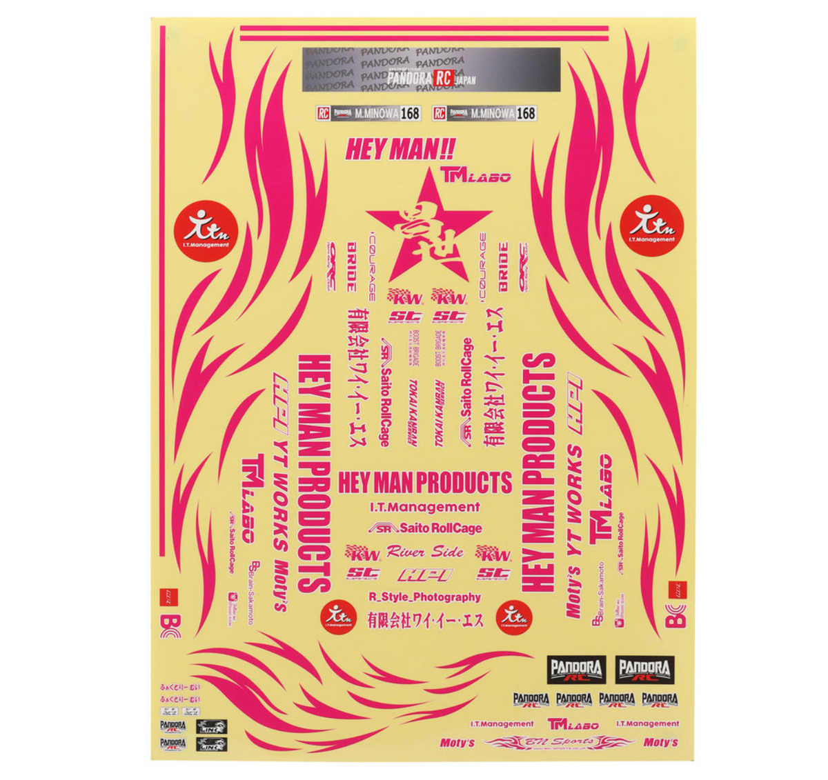 Pandora RC 1/10 Scale Decal Sheet (Masayo Minowa SPEC) (420x300mm) (Miniature Scale Drift Accessory)