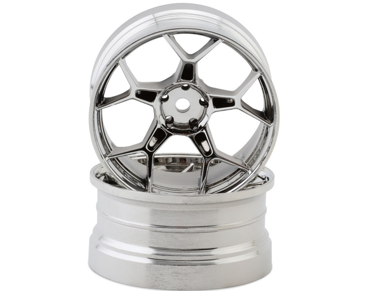 DS Racing Feathery Split Spoke Drift Wheels (Chrome) (2) (8mm Offset) w/12mm Hex