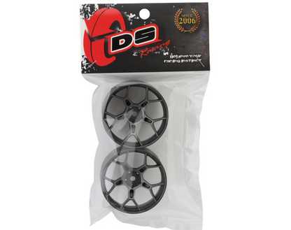 DS Racing Feathery Split Spoke Drift Wheels (Gunmetal) (2) (8mm Offset) w/12mm Hex
