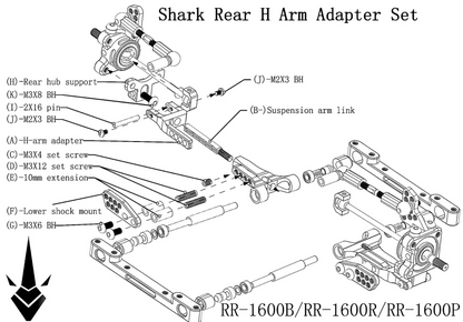 SHARK - Rear H Arm Adapter Set