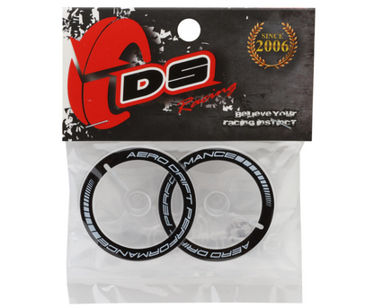 DS Racing Flat Aero Drift Wheel Covers (Clear/Black) (2) (Drift Element Wheels)