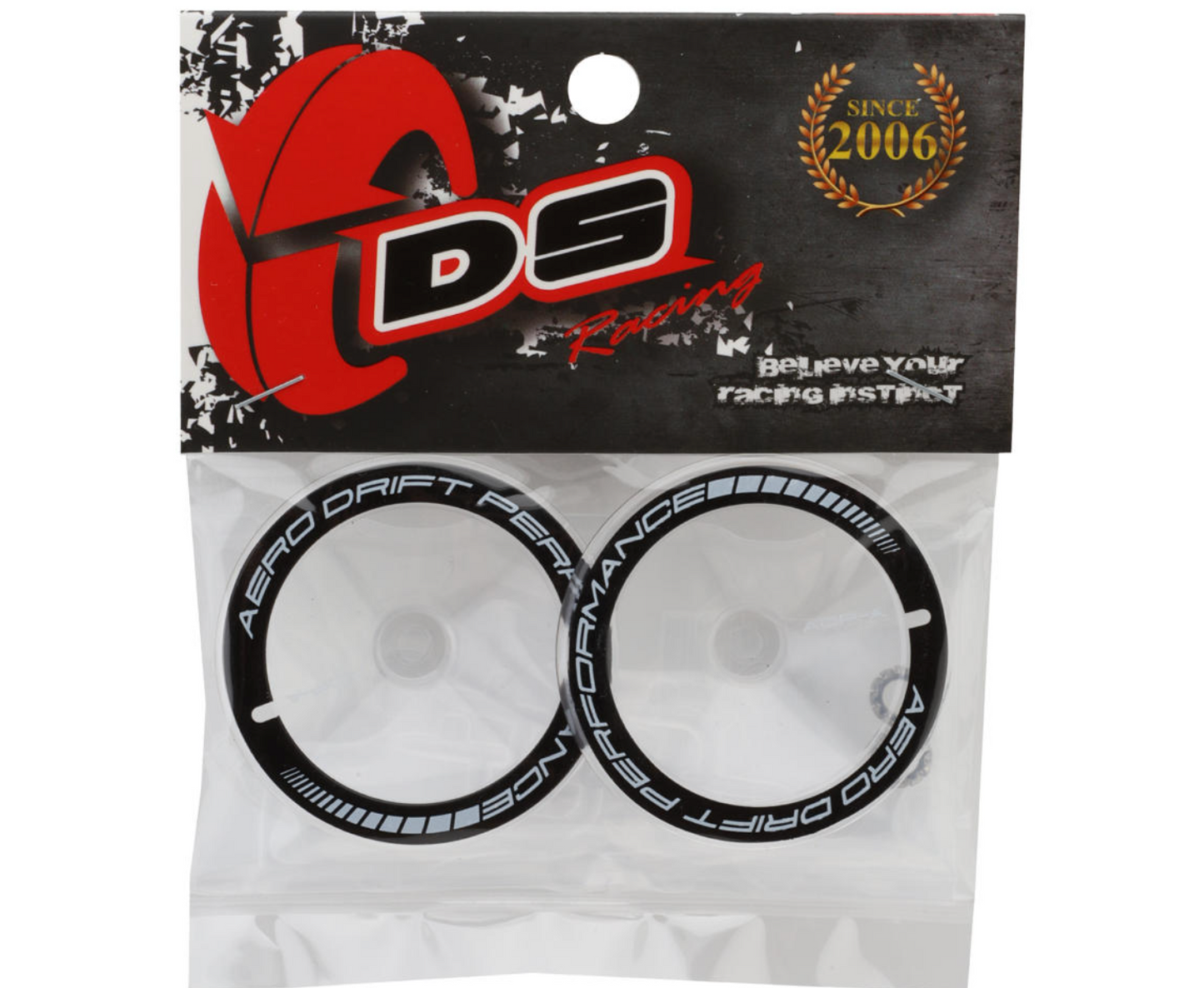 DS Racing Sloped Aero Drift Wheel Covers (Clear/Black) (2) (Drift Element Wheels)