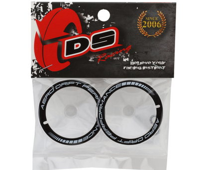DS Racing Sloped Aero Drift Wheel Covers (Clear/Black) (2) (Drift Element Wheels)