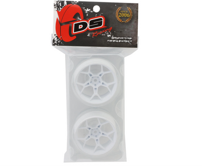 DS Racing Feathery Split Spoke Drift Wheels (White) (2) (Super Soft) (8mm Offset) w/12mm Hex