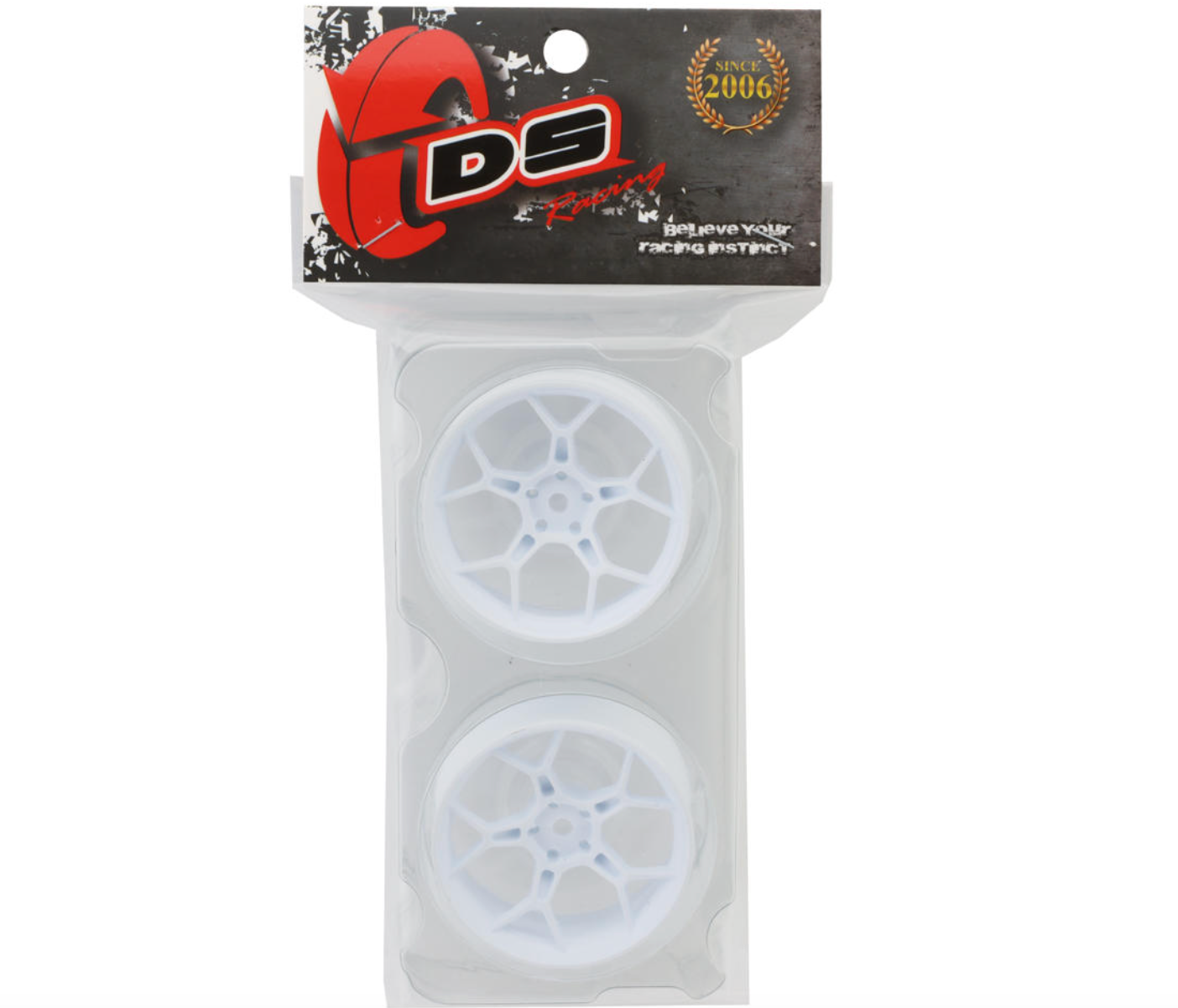DS Racing Feathery Split Spoke Drift Wheels (White) (2) (Super Soft) (6mm Offset) w/12mm Hex