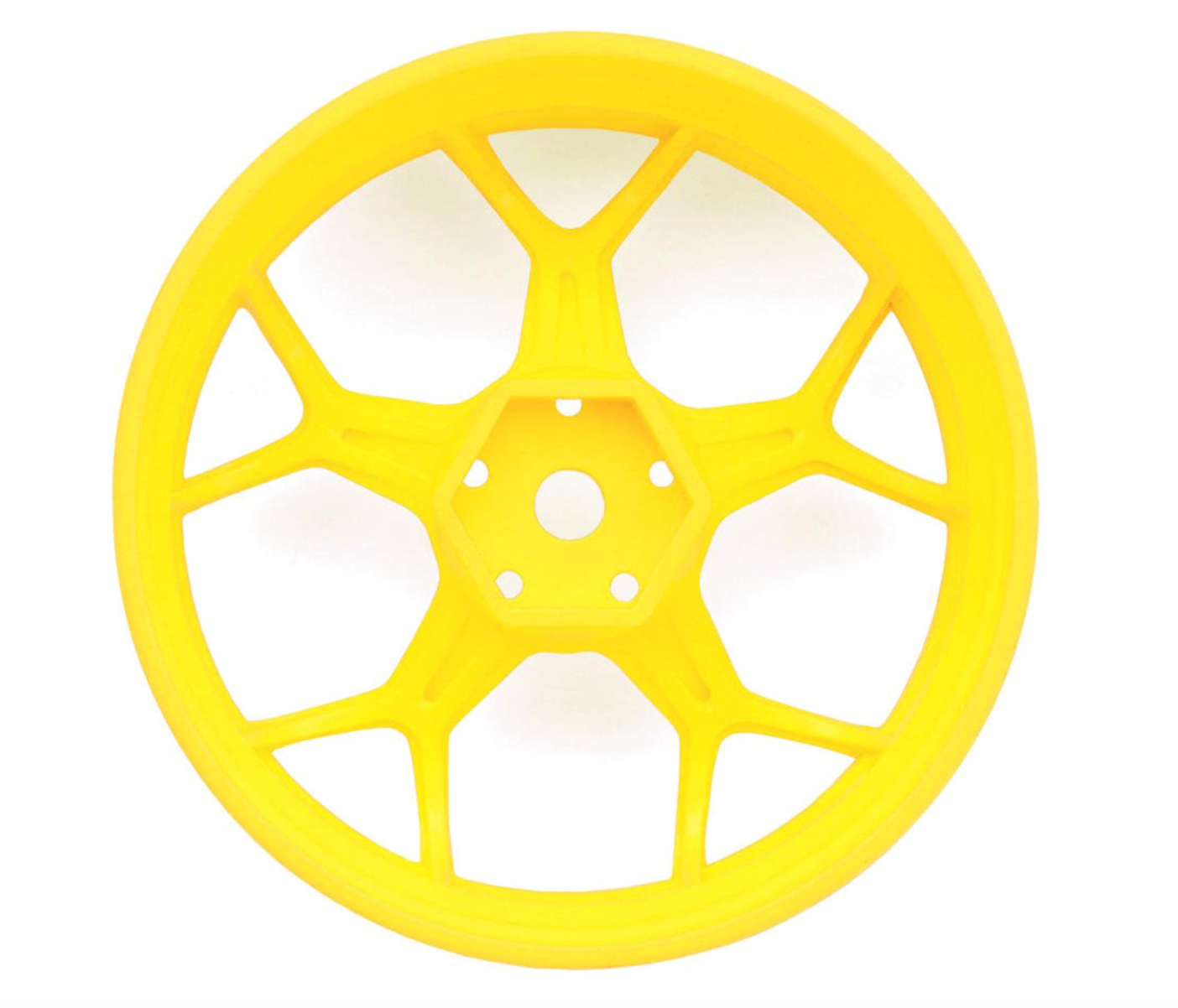 DS Racing Feathery Split Spoke Drift Wheels (Flu Yellow) (2) (8mm Offset) w/12mm Hex